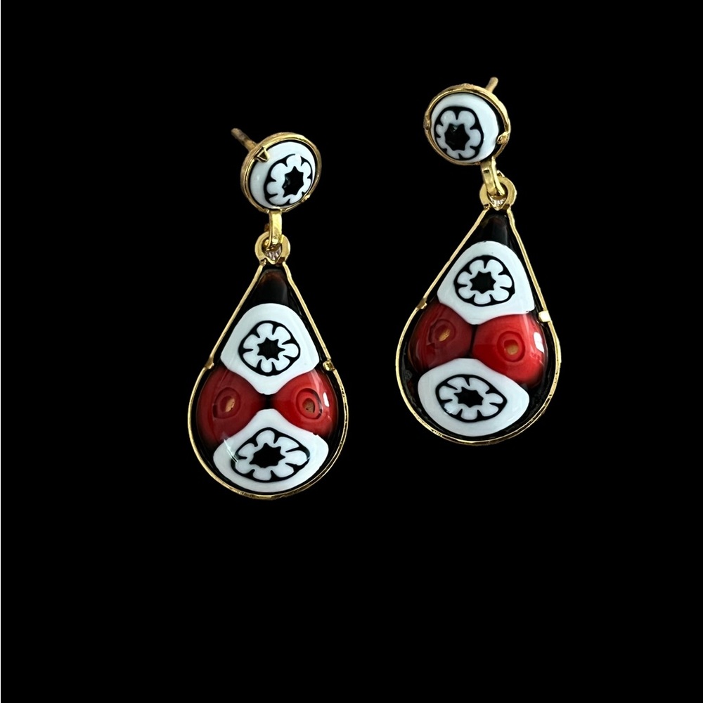 Millefiori Glass Post‎ Earrings
